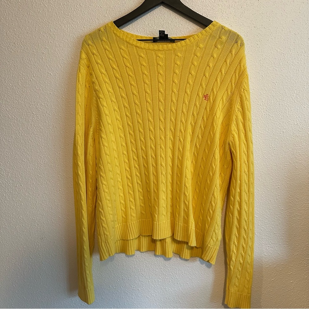 Yellow Ralph Lauren Cable Knit Sweater
